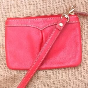 Dooney&bourkey small red women's wallet clutch wristlet